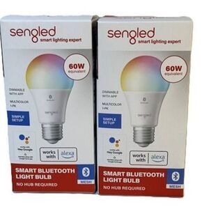 2x Sengled Smart Bluetooth Multicolor LED Light Bulbs – 60W Equivalent – Works